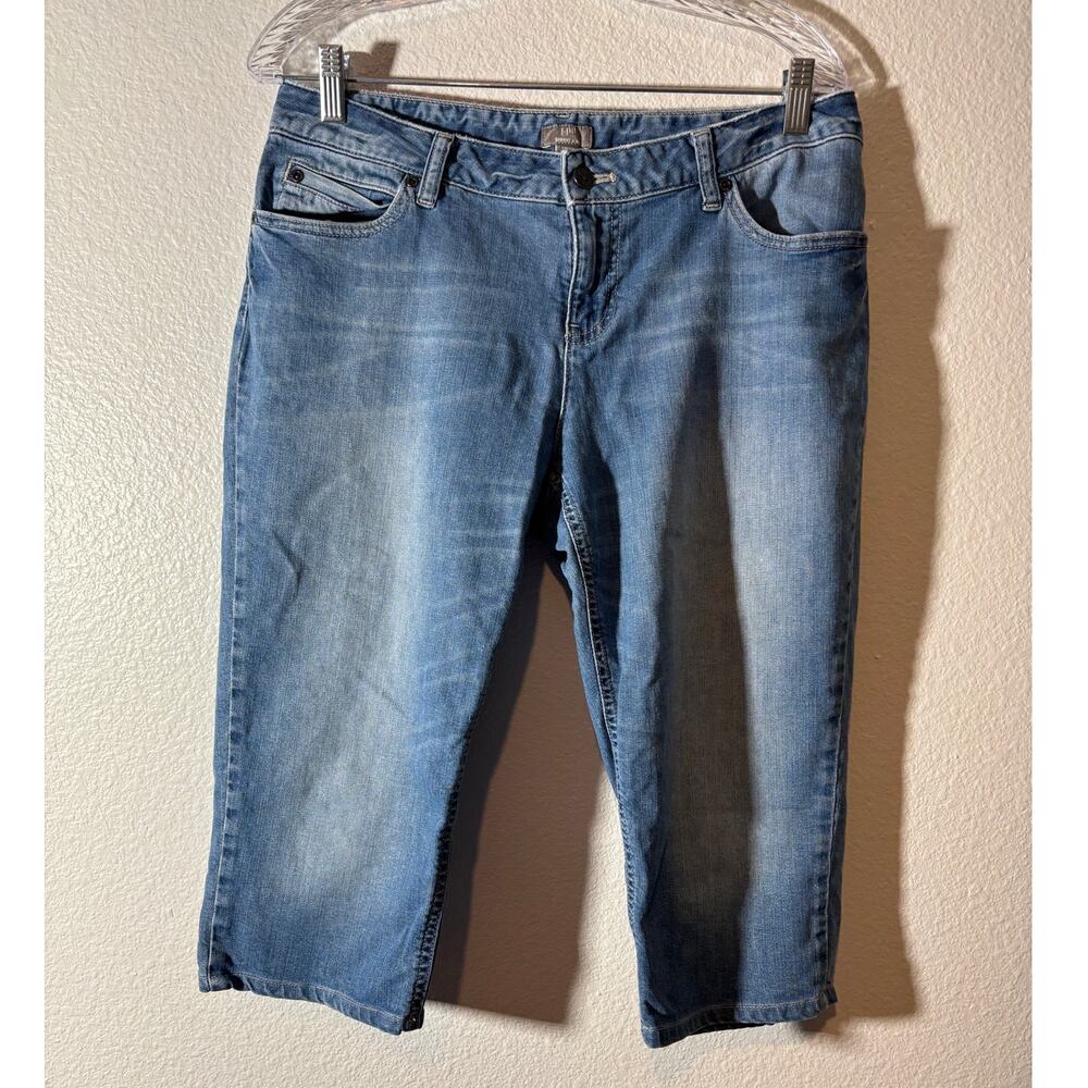J. Jill Women's Size 12 Petite Stretch Cropped Skinny Jeans Medium Wash Mid-Rise